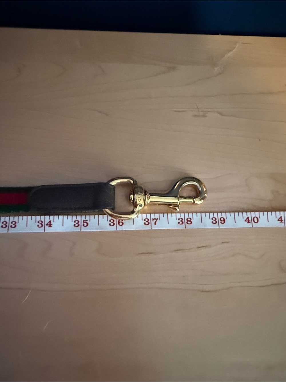 Gucci Green-Red Stripe Leather Dog Leash